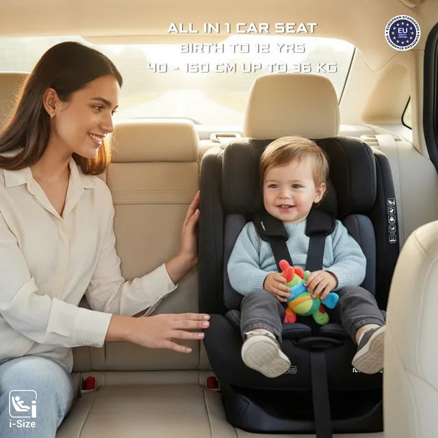 Neobreez i-Hepta i-Size All-In-1 Convertible Car Seat Black Gray