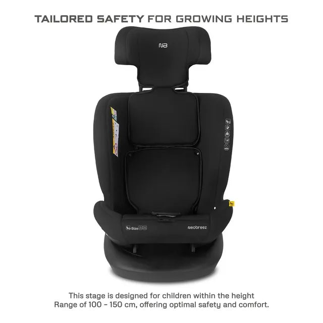 Neobreez i-Hepta i-Size All-In-1 Convertible Car Seat Black Gray