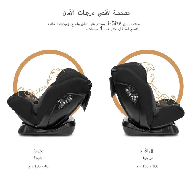 Neobreez i-Hepta i-Size All-In-1 Convertible Car Seat Black Gray