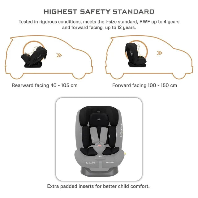 Neobreez i-Hepta i-Size All-In-1 Convertible Car Seat Black