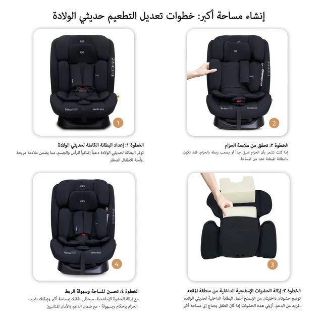 Neobreez i-Hepta i-Size All-In-1 Convertible Car Seat Black
