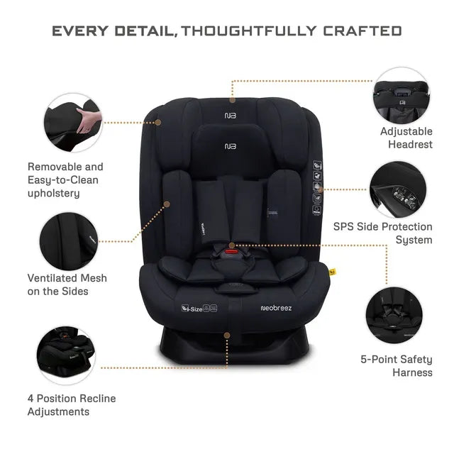 Neobreez i-Hepta i-Size All-In-1 Convertible Car Seat Black