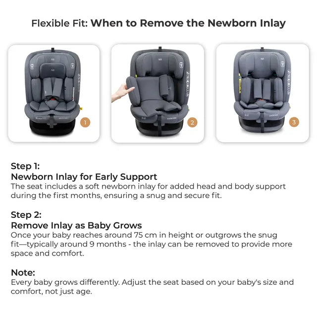 Neobreez - i-Vilo 360-Degree Isofix i-Size Car Seat Grey