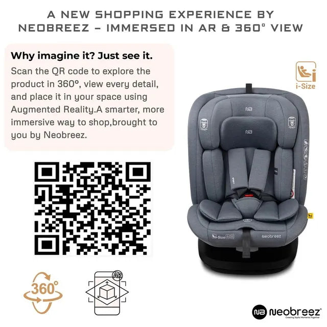 Neobreez - i-Vilo 360-Degree Isofix i-Size Car Seat Grey