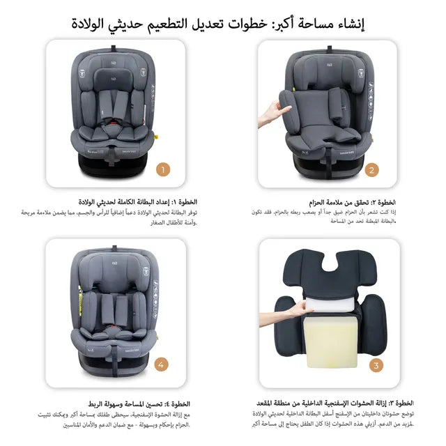 Neobreez - i-Vilo 360-Degree Isofix i-Size Car Seat Grey