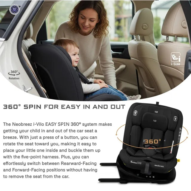 Neobreez - i-Vilo 360-Degree Isofix i-Size Car Seat Black