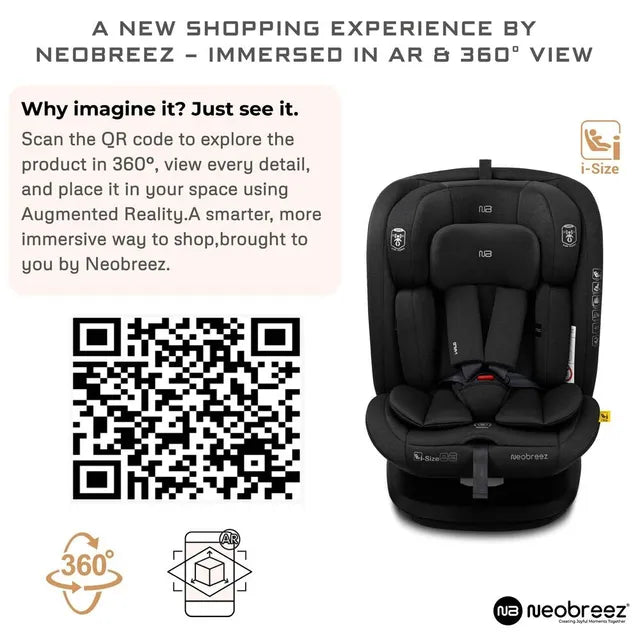 Neobreez - i-Vilo 360-Degree Isofix i-Size Car Seat Black
