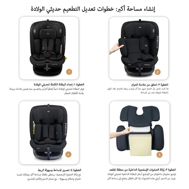Neobreez - i-Vilo 360-Degree Isofix i-Size Car Seat Black