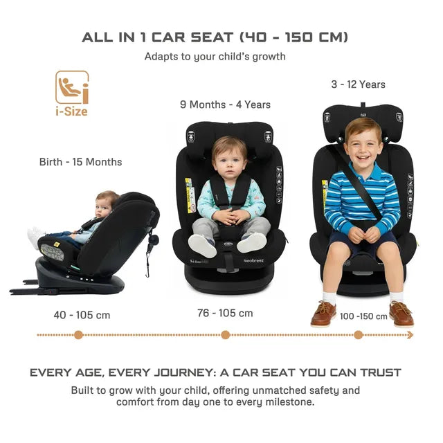 Neobreez - i-Vilo 360-Degree Isofix i-Size Car Seat Black