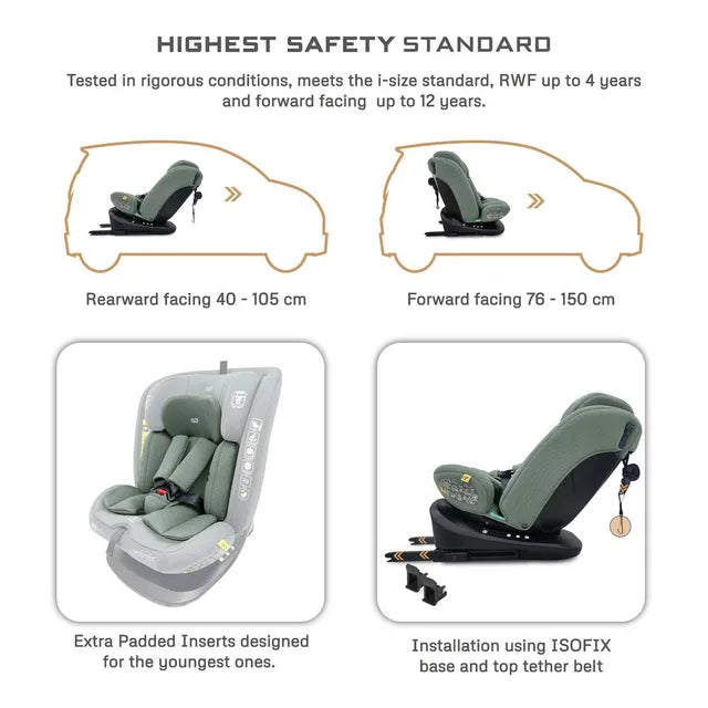 Neobreez - i-Vilo 360-Degree Isofix i-Size Car Seat Green