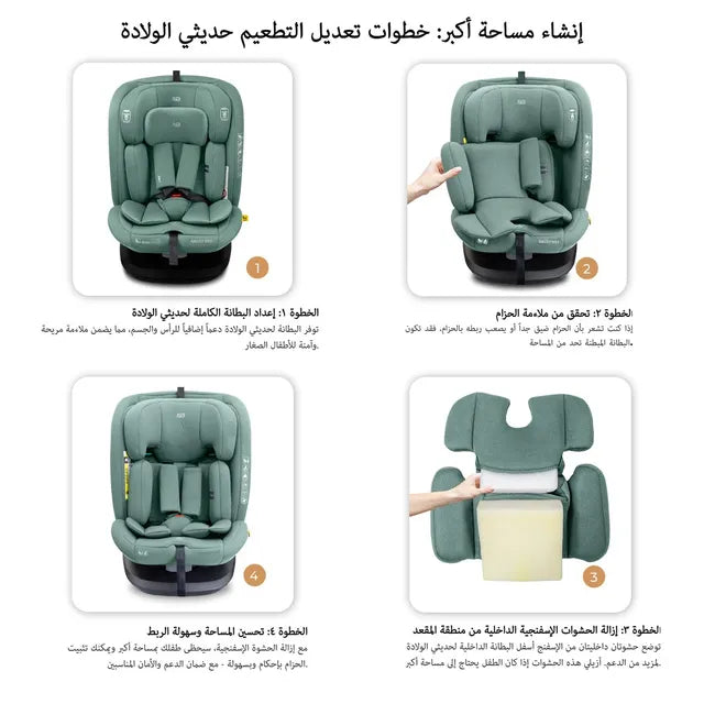 Neobreez - i-Vilo 360-Degree Isofix i-Size Car Seat Green