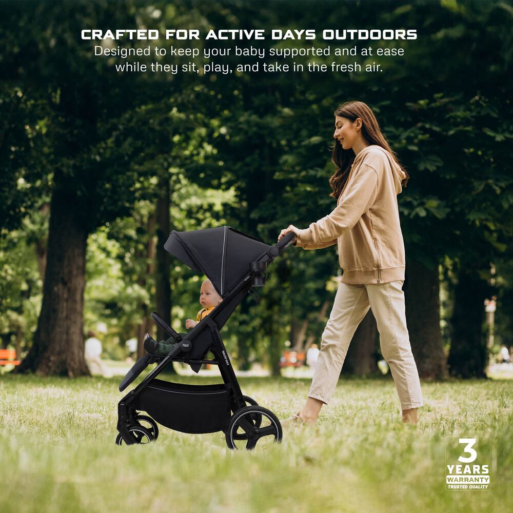 Neobreez Tetra Lightweight Pushchair Stroller with Cup Holder Black