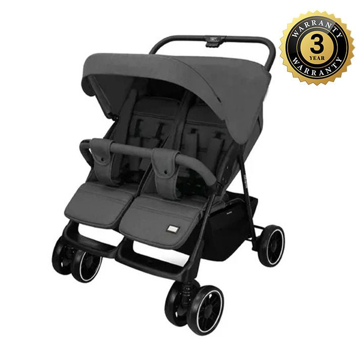 Neobreez Duadx Double Compact Twin Stroller Grey