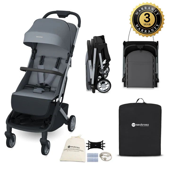 Neobreez Neolite Ultra Lightweight Cabin Size Travel Stroller Grey/Black