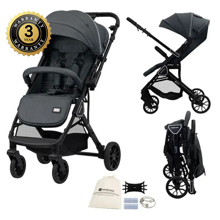 Neobreez Quint Reversible Handle Compact Travel Stroller Dark Grey