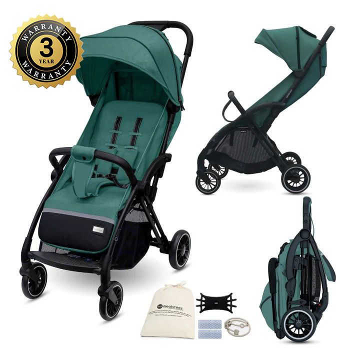 عربة أطفال نيو بريز ثيتا أوتو فولد خفيفة الوزن للسفر، لون أخضر زيتوني