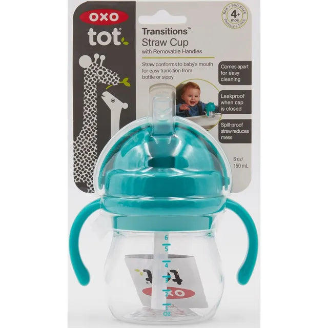 Oxo Tot Transitions Straw Cup Teal 178ml
