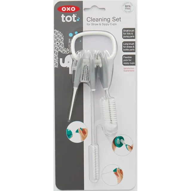 Oxo Tot Cleaning Set For Straw & Sippy Cup Gray
