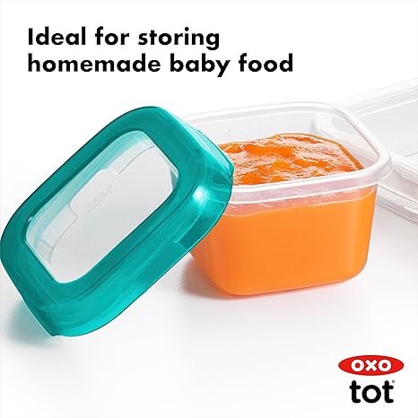 Oxo Tot Baby Blocks Food Storage Containers (2 oz) Teal