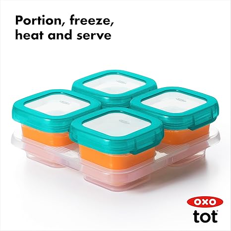 Oxo Tot Baby Blocks Food Storage Containers (2 oz) Teal