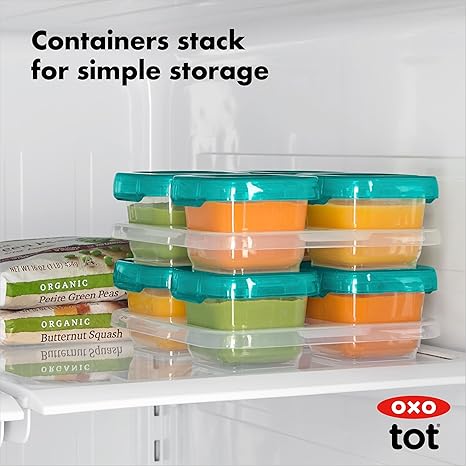Oxo Tot Baby Blocks Food Storage Containers (2 oz) Teal