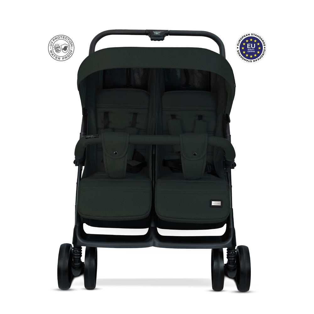 Neobreez Duadx Double Compact Twin Stroller Black
