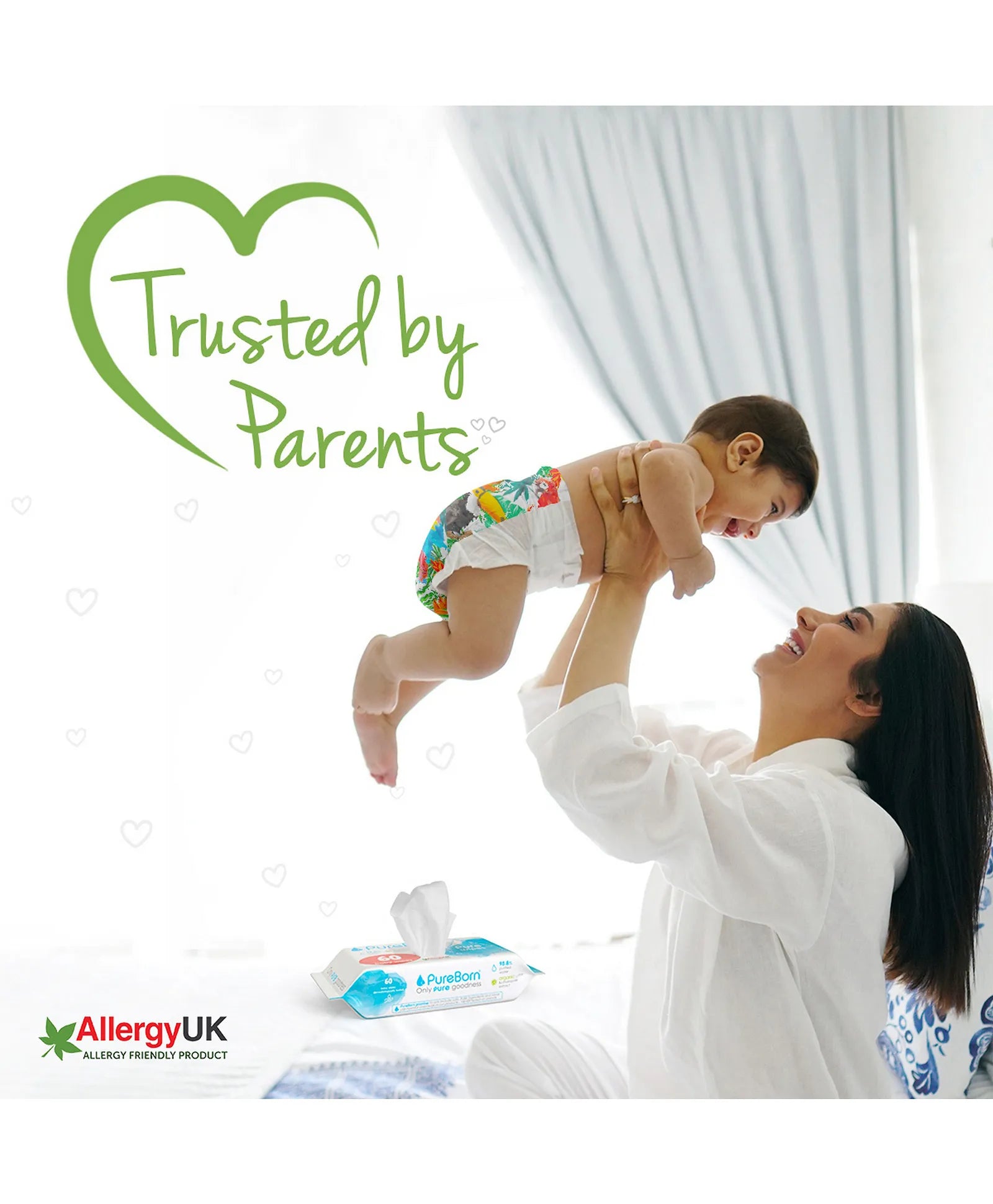 مناديل بيوربورن للأطفال معززة بالبابونج العضوي، 720 منديل