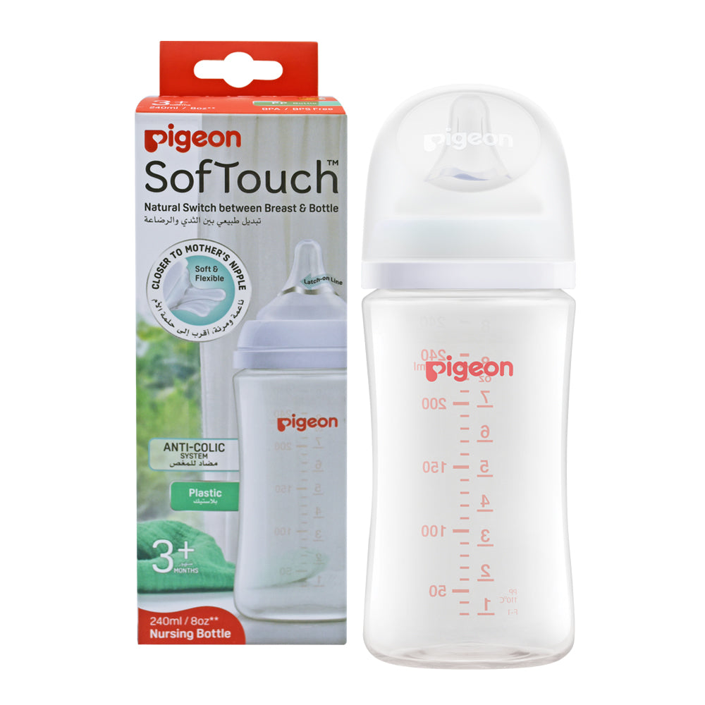 Pigeon Softouch Wide Neck Nursing Bottle Plastic 240 ml