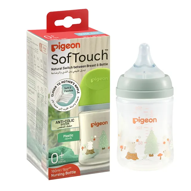 Pigeon Softouch Wide Neck Feeding Bottle Rabbit Design 160 ml