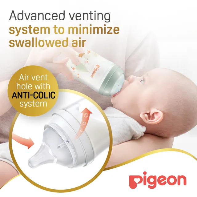 Pigeon Softouch Wide Neck Feeding Bottle Rabbit Design 160 ml