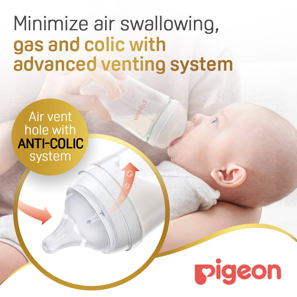 Pigeon Softouch Wide Neck Glass Feeding Bottle 240 ml