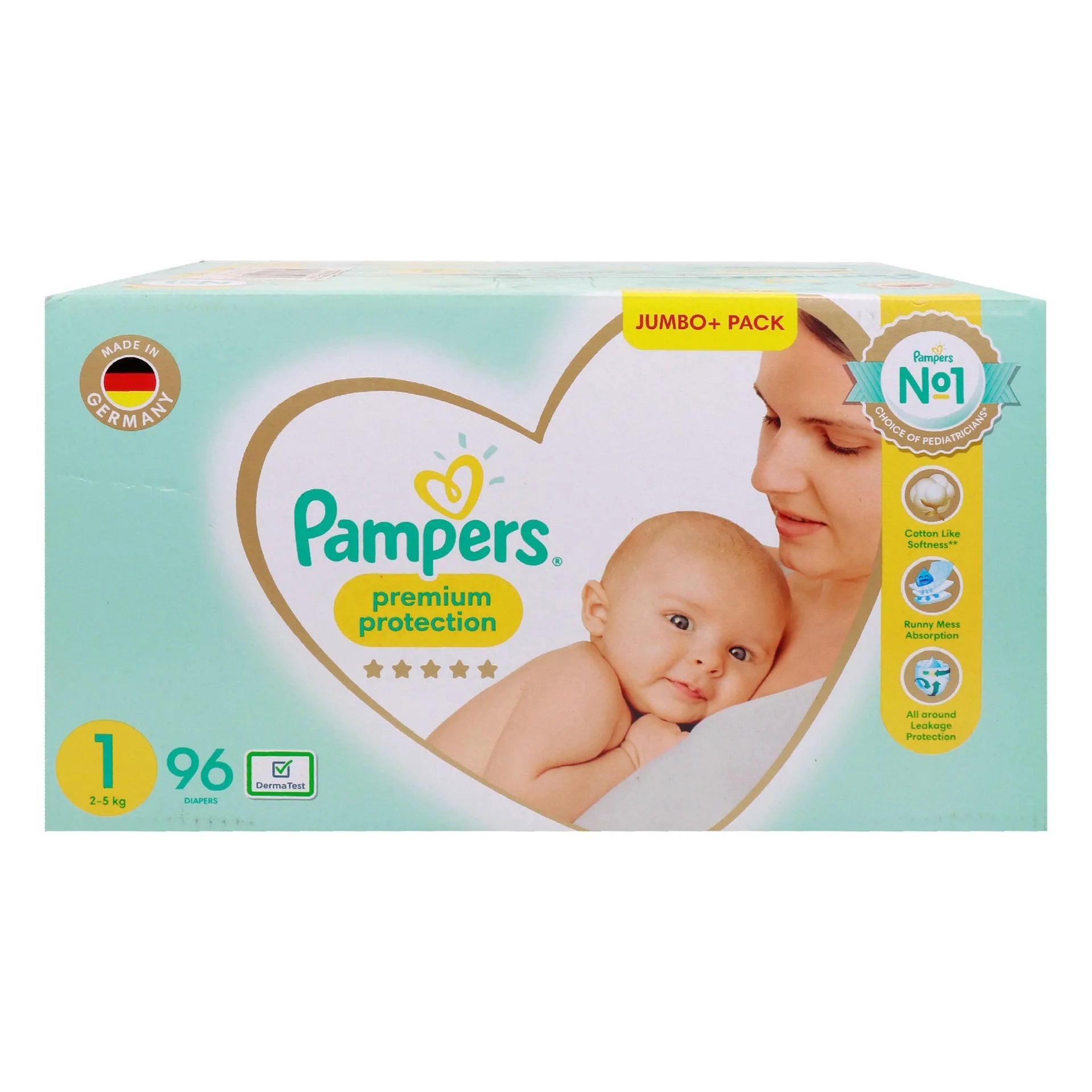 Pampers Premium Protection Diapers Size 1-96  (Mega Box)
