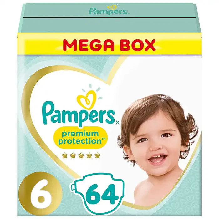 Pampers Premium Protection Diapers Size 6 - 64'S (Mega Box)