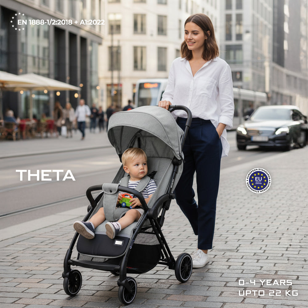 Neobreez Theta Auto Fold Compact Lightweight Travel Stroller Grey