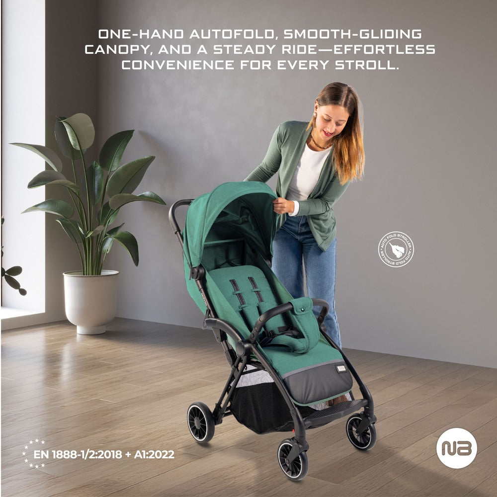 Neobreez Theta Auto Fold Compact Lightweight Travel Stroller Olive Green