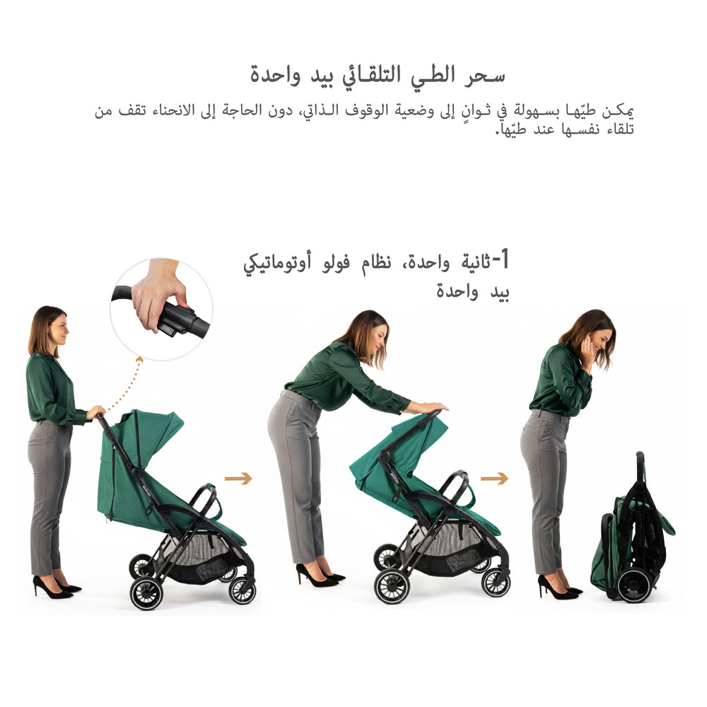 Neobreez Theta Auto Fold Compact Lightweight Travel Stroller Olive Green