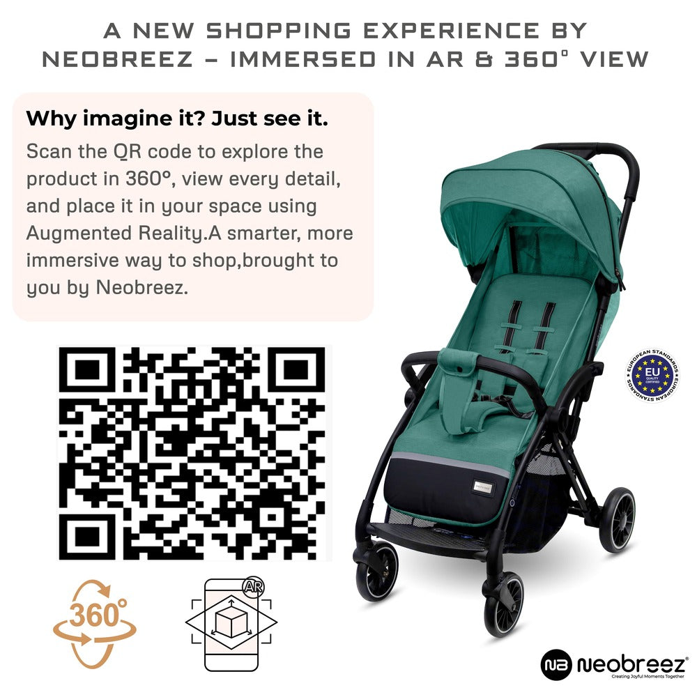 Neobreez Theta Auto Fold Compact Lightweight Travel Stroller Olive Green
