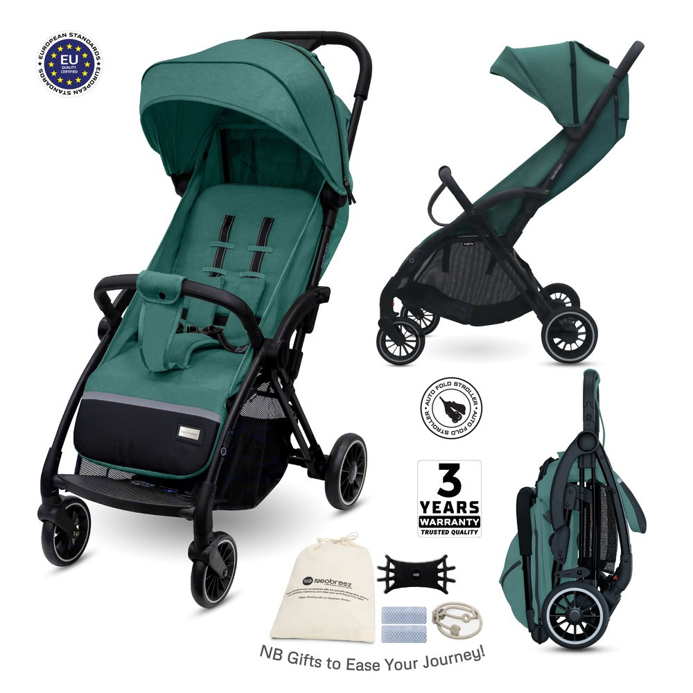 Neobreez Theta Auto Fold Compact Lightweight Travel Stroller Olive Green