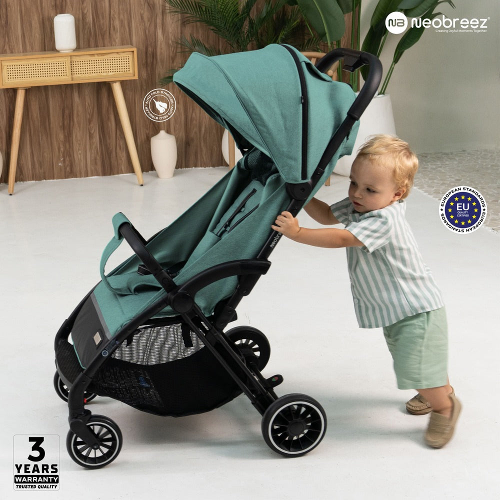 Neobreez Theta Auto Fold Compact Lightweight Travel Stroller Olive Green