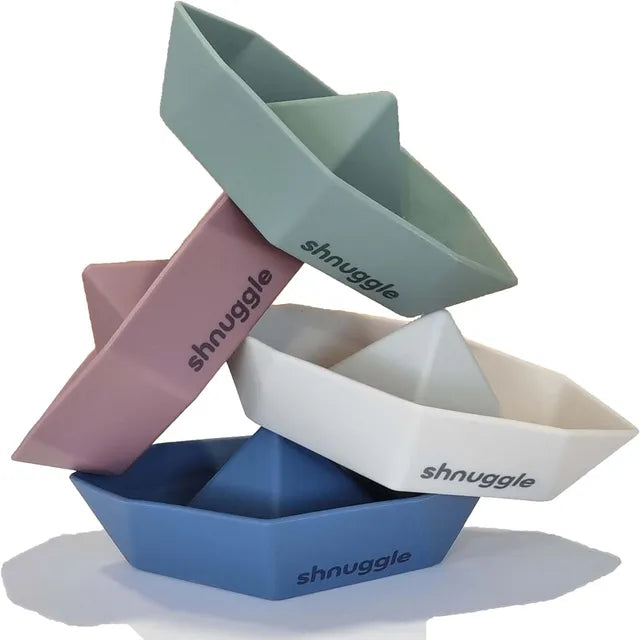 Shnuggle Stack and Sail Boat Bath Toys Multicolor 4 Pcs