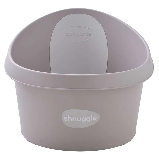 Shnuggle Toddler Bath Tub with Plug and Seat Support Taupe