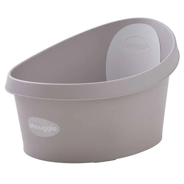 Shnuggle Toddler Bath Tub with Plug and Seat Support Taupe