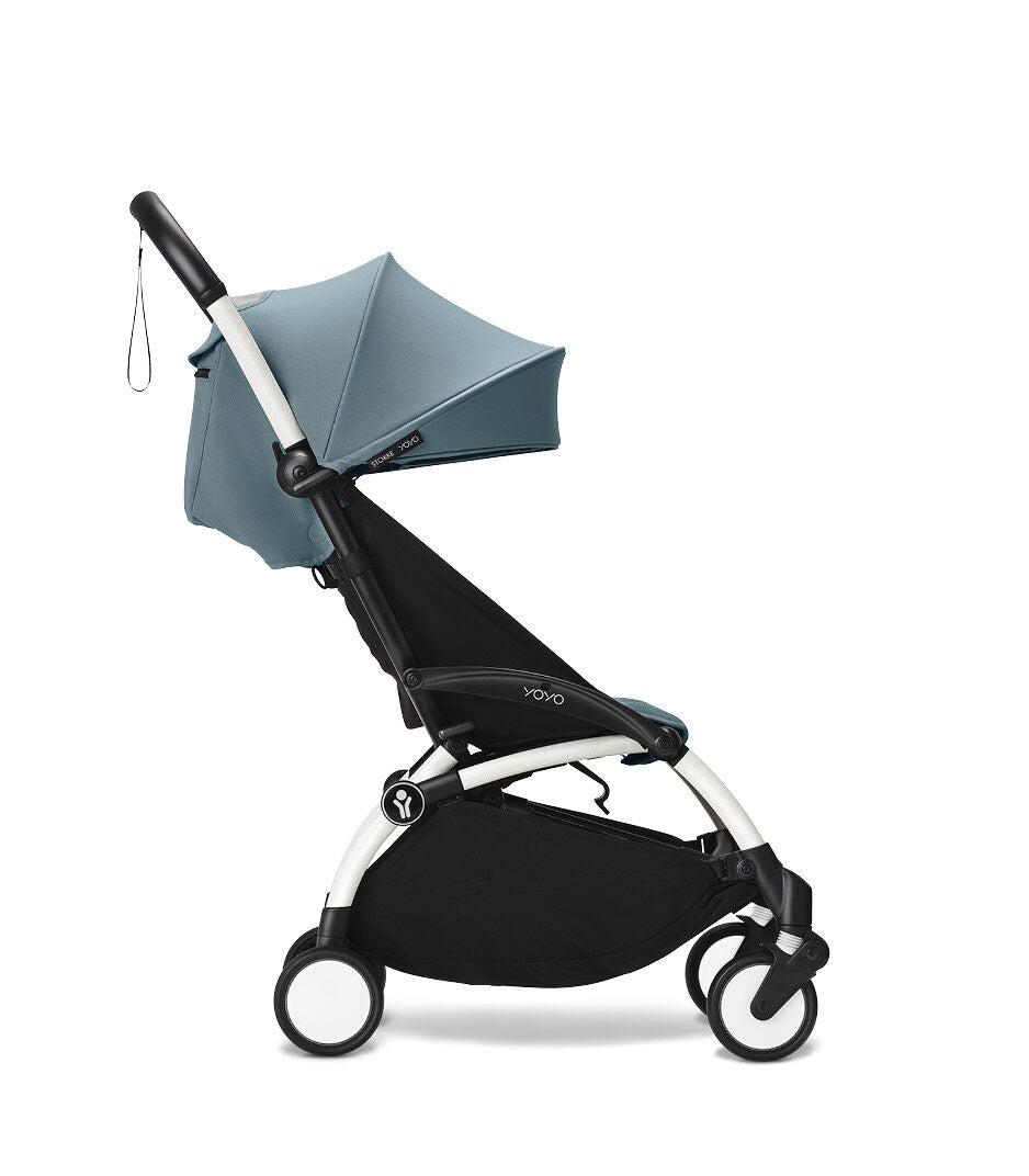 إطار Stokke YOYO³ أبيض مع عبوة ألوان 6 أشهر فأكثر باللون الأزرق المائي 