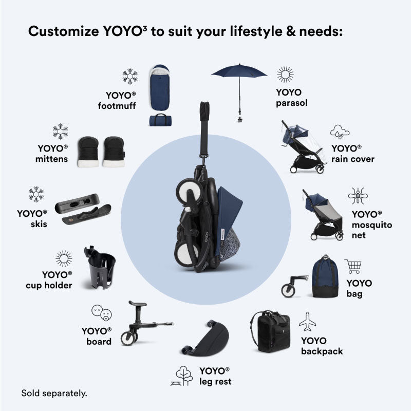 إطار Stokke YOYO³ أبيض مع عبوة ألوان زيتونية للأطفال من عمر 6 أشهر فما فوق 