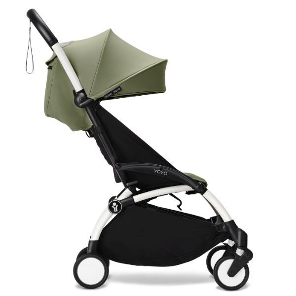 إطار Stokke YOYO³ أبيض مع عبوة ألوان زيتونية للأطفال من عمر 6 أشهر فما فوق 