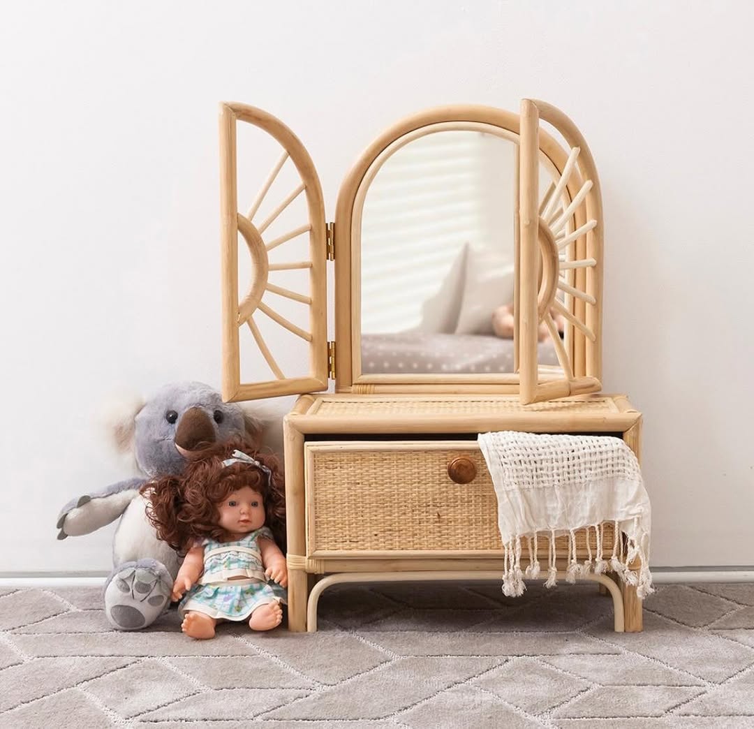 Cuddle Inara Rattan Vanity Mirror