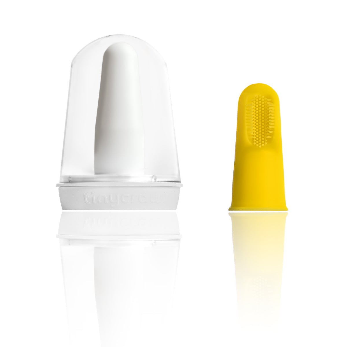 Tinycrawl Tri Bristle Finger Brush 3 Sided Silicone Finger Brush And Tongue Scraper