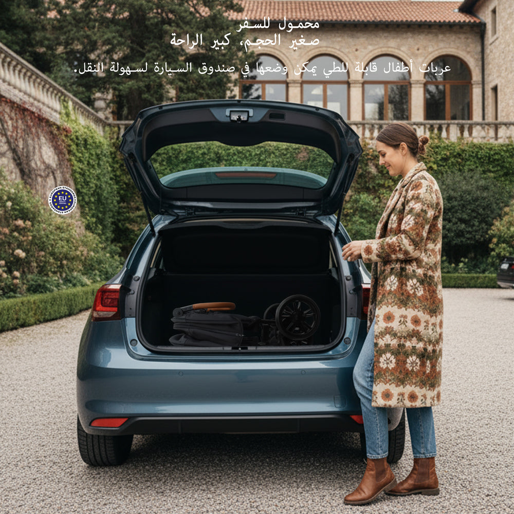 Neobreez ADVI Wagon Cargo Push and Pull Foldable Double Stroller Black