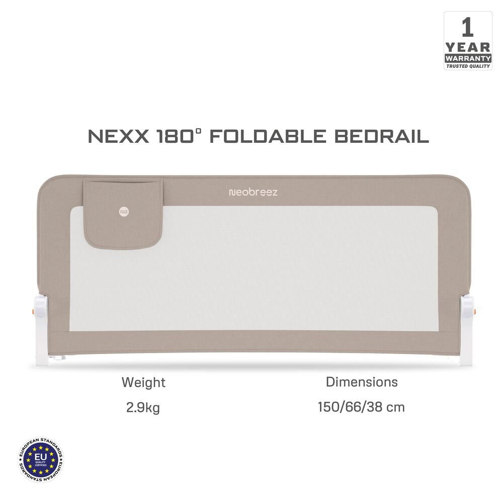 Neobreez Nexx Foldable Safety Bed Rail For Child Beige