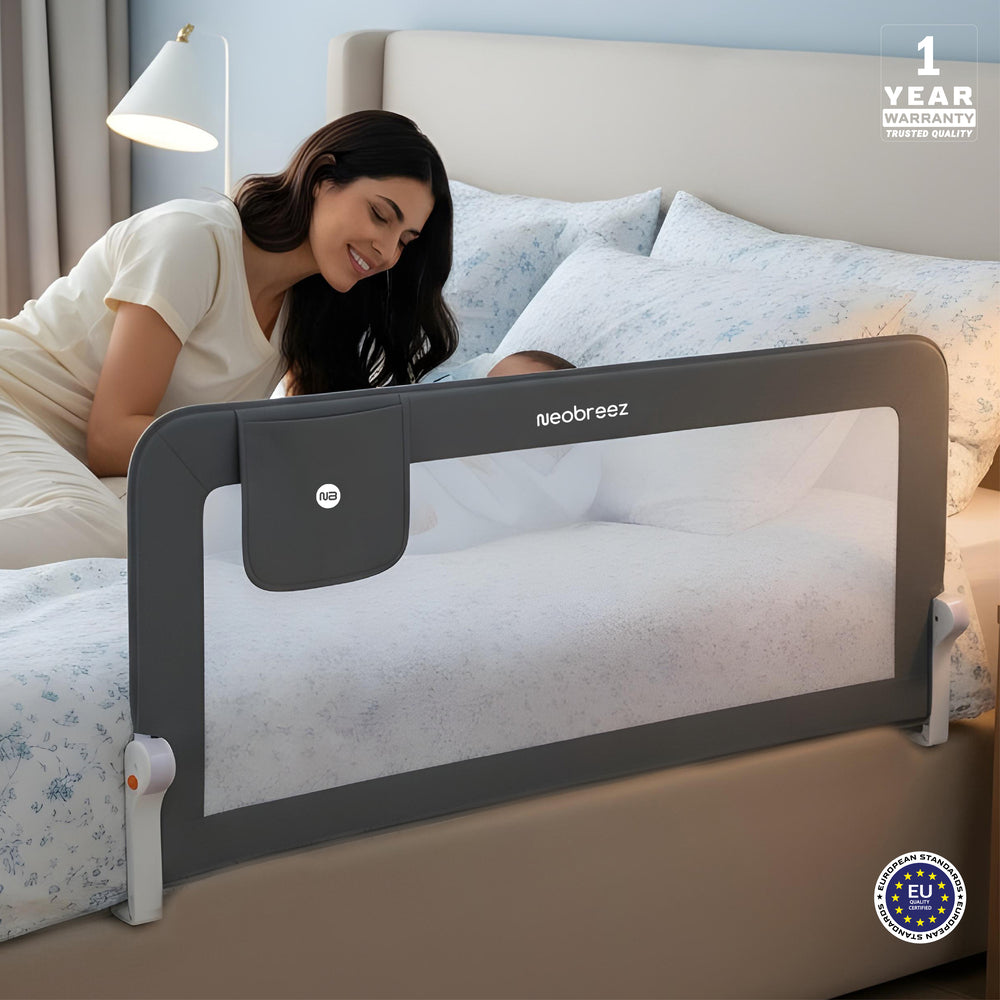 Neobreez Nexx Foldable Safety Bed Rail For Child Grey